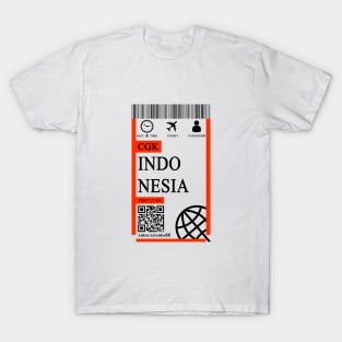 Indonesia flight ticket boarding pass new T-Shirt